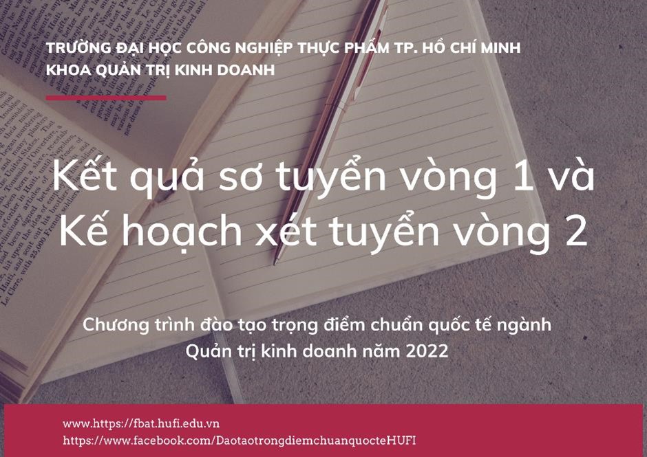 Kết quả sơ tuyển vòng 1 và kế hoạch xét tuyển vòng 2 Chương trình đào tạo trọng điểm chuẩn quốc tế, ngành Quản trị kinh doanh