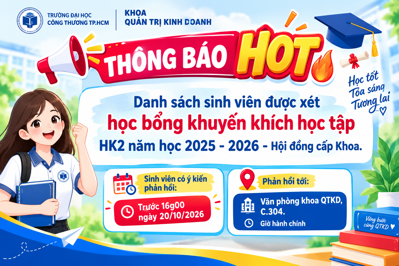 THÔNG BÁO DANH SÁCH SINH VIÊN (DỰ KIẾN-CẤP KHOA) ĐẠT HỌC BỔNG KK HỌC TẬP 2025-2026